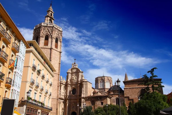 Місто Валенсія Іспанія Вуличний Вид Собором Валенсії — стокове фото