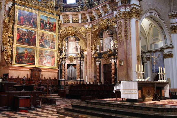 Valencia Espagne Octobre 2010 Intérieur Cathédrale Valence Espagne Église Médiévale — Photo