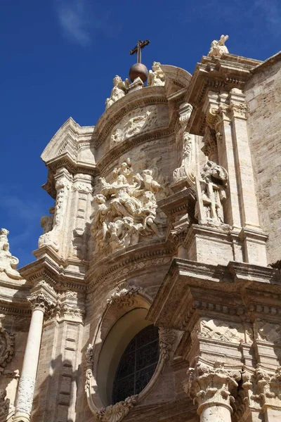 Valencia City Spain Facade Cathedral Stock Photo