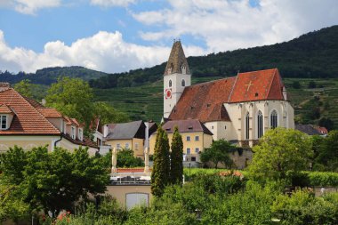 Weissenkirchen in der Wachau, Avusturya 'nın küçük bir kasabası Wachau' da şarap yetiştiren bölge.