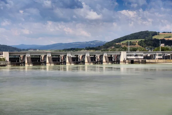 Austria Hydroelectricity Generation Water Power Plant River Danube Melk — Stock Photo, Image