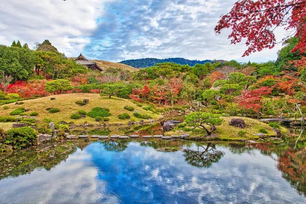 Nara Japonia Jesienne Kolory Japońskim Ogrodzie Ogród Isuien Hdr Japonia — Zdjęcie stockowe