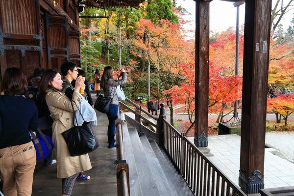 Kyoto Japão Novembro 2016 Pessoas Visitam Templo Eikando Zenrinji Kyoto — Fotografia de Stock