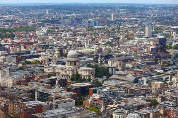 London City aerial view with St. Paul\'s Cathedral. London UK cityscape.