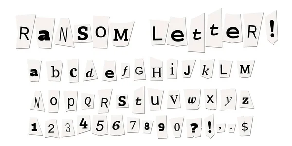 Ransom Letter Newspaper Text Design Your Custom Blackmail Note Criminal — Stock Vector