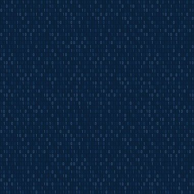 Computer data pattern. Binary code seamless vector background. Zero one algorithm blue texture. clipart svg vector 