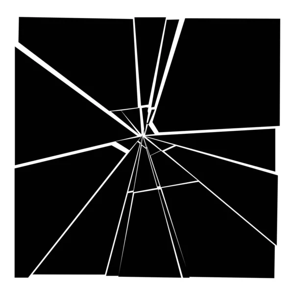 Fractured Glass Vector Background Black White Cracked Screen Broken Glass — Stock Vector