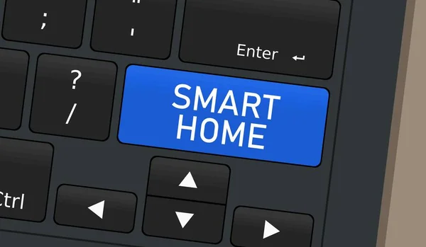 Smart Home Spezielle Taste Konzeptionelle Illustration Der Laptop Tastatur — Stockvektor