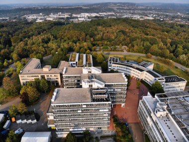 HAGEN, GERMANY - 16 Eylül 2020: Almanya Hagen Üniversitesi. Üniversite aynı zamanda FU Hagen veya FernUniversitat olarak da bilinir ve Almanya 'nın en büyük uzaklık öğrenme kurumudur..