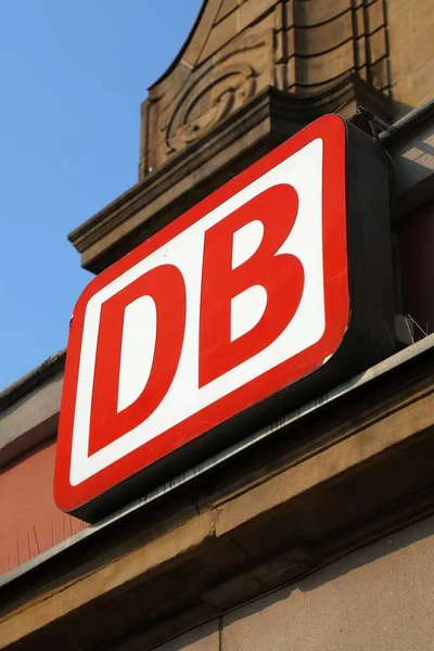 Hagen Niemcy Wrzesień 2020 Znak Deutsche Bahn Koleje Niemieckie Dworcu — Zdjęcie stockowe
