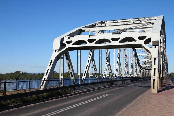 Ponte Sul Fiume Wisla Polonia Ponte Truss Grudziadz — Foto Stock