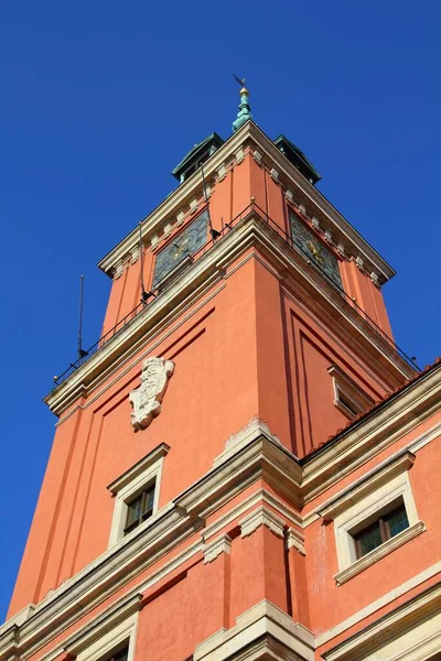Warsaw Royal Castle Tower Poland Unesco World Heritage Site — Stock Photo, Image