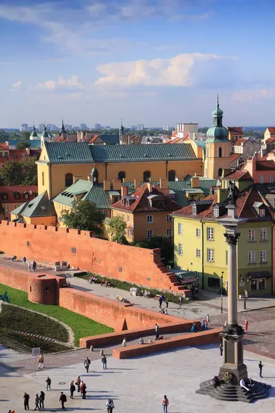 Warsaw Poland September 2010 People Visit Plac Zamkowy Square Old — Stock Photo, Image