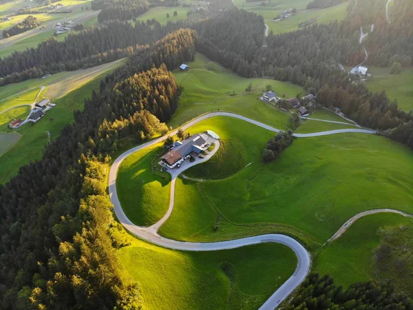 Áustria Vista Drone Estrada Panorâmica Postalm Estrada Montanha Sinuosa Cênica — Fotografia de Stock