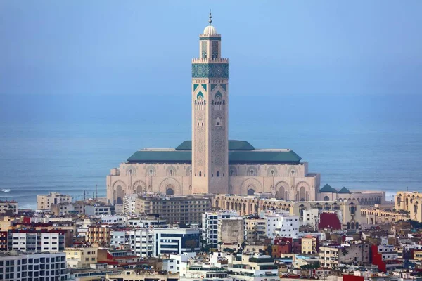 Casablanca Marockos Största Stad Stadsbild Med Hassan Moské — Stockfoto