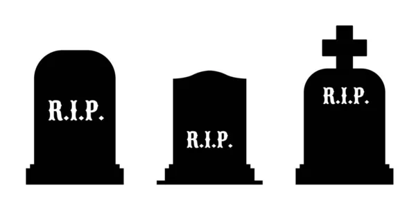 Rip Rust Vrede Gravestone Vector Lege Grafstenen Sjabloon Illustratie — Stockvector