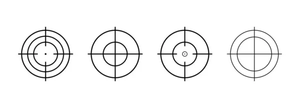 Conjunto Iconos Crosshair Vector Mira Pistola Símbolo Mira Conjunto Vectores — Vector de stock