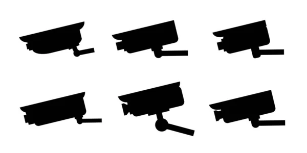 ビデオ監視アイコンセット ベクトルセキュリティカメラフラットアイコン — ストックベクタ