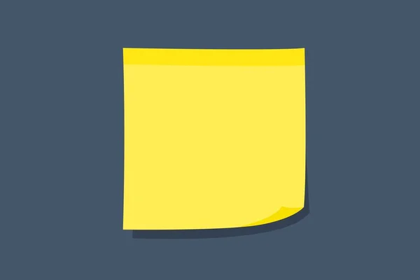 Žlutá Upomínková Zpráva Prázdná Papírová Lepicí Poznámka — Stockový vektor