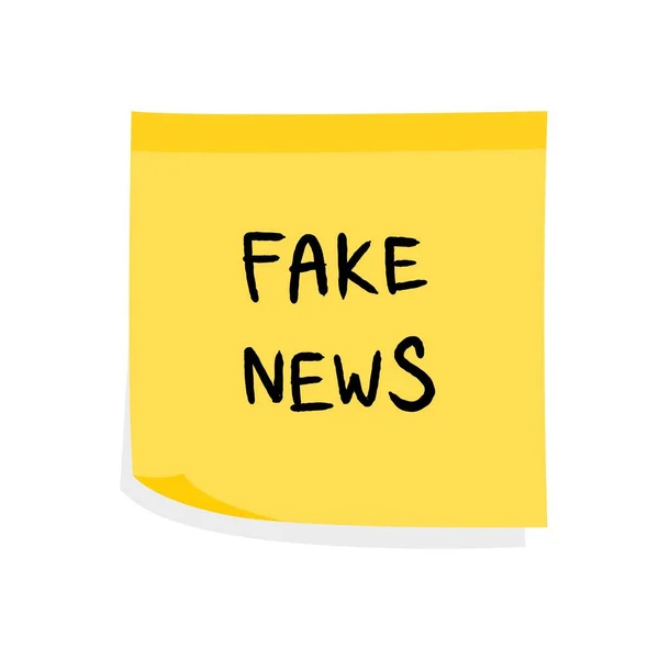 Fake News Social Media Sign Yellow Sticky Note Message Paper — Stock Vector