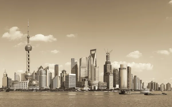 Lujiazui Finance & handel zonplanerar av Shanghai skyline på staden landscap — Stockfoto