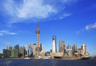 LuJiaZui Finans ve ticaret bölgesi Shanghai manzarası