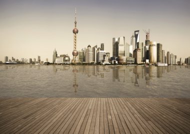 shanghai Bund skyline kentsel yapılar manzara