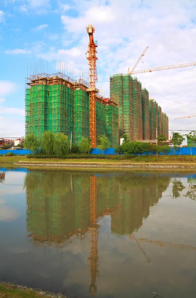 Zarámované nové výstavby domu — Stock fotografie