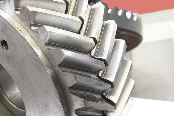 Forte engrenagem de aço close-up — Fotografia de Stock