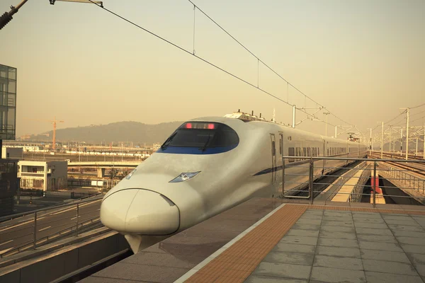 Estación era viajar tren de alta velocidad — Foto de Stock