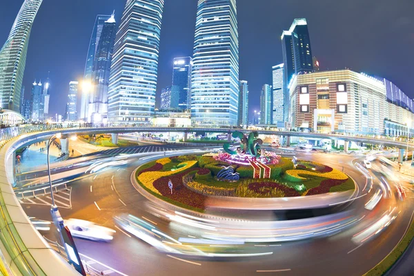 Puente de la autopista de Shanghai por la noche — Foto de Stock