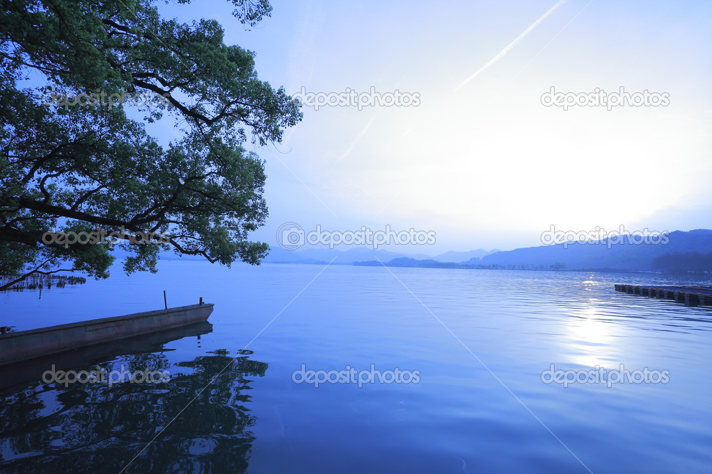 Hangzhou at sunset West Lake