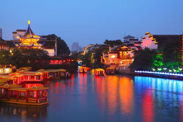 Rejs statkiem na kanale w świątyni Konfucjusza — Zdjęcie stockowe