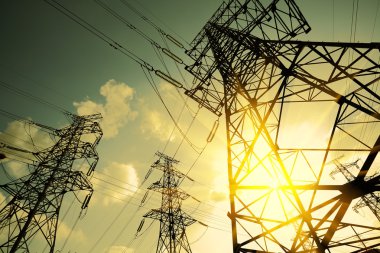 gökyüzü arka plan güç iletim kuleleri