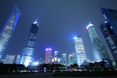 LuJiaZui Finans ve şehir binaları kentsel peyzaj Şanghay