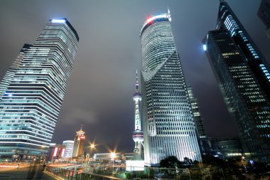 arka plan gece görüş shanghai şehir landmark binalar