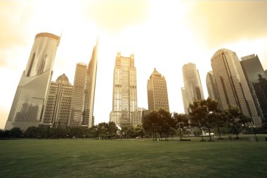 lujiazui shanghai kentsel peyzaj sahne