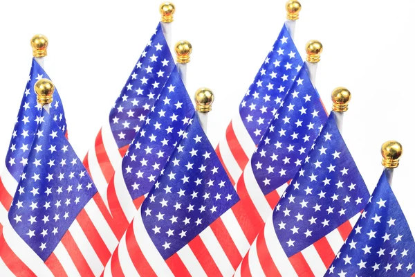 United States flags queue — Stock Photo, Image