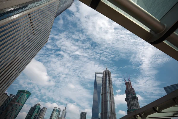 Look up modern urban office buildings in Shanghai — Stock Photo, Image
