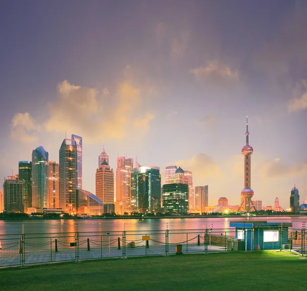 Shanghai lujiazui Panorama v nové krajiny — Stock fotografie