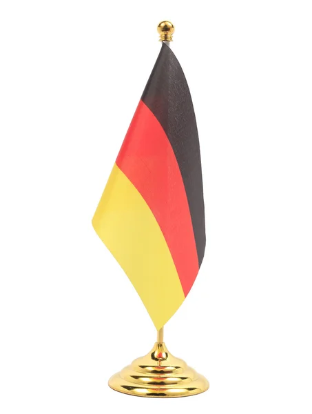 Bendera Jerman tergantung di tiang bendera emas — Stok Foto