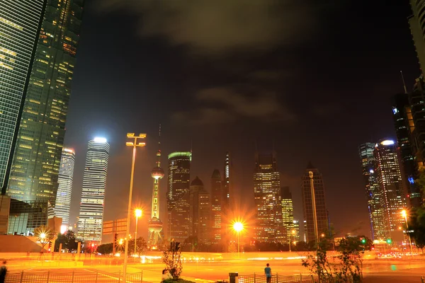 Shanghai lujiazui miasto noc pejzaż — Zdjęcie stockowe