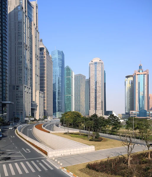 LuJiaZui finans, şehir binaların kentsel peyzaj shanghai — Stok fotoğraf