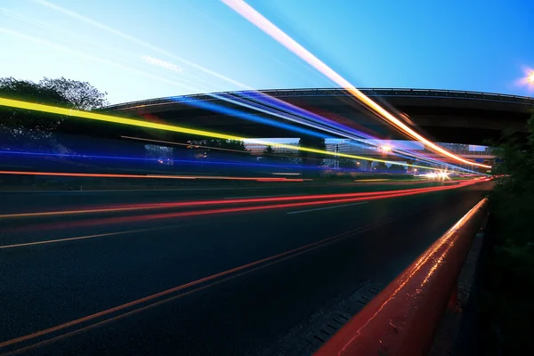 Gece karayolu köprüsü — Stok fotoğraf