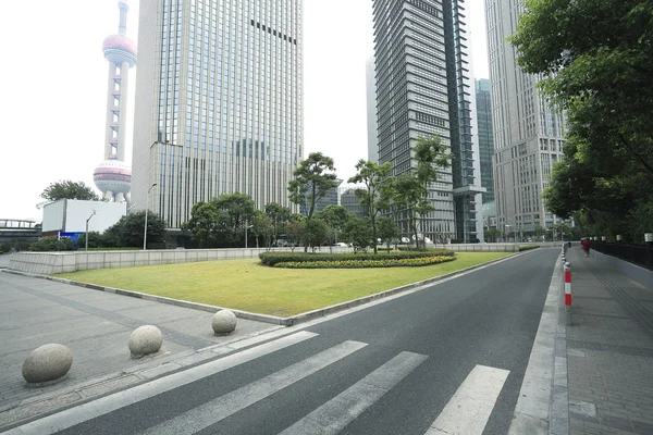 Shanghai Lujiazui city landscape of street scene streetscape — Stock Photo, Image