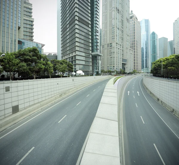 Shanghai Lujiazui city landscape of street scene streetscape — Stock Photo, Image