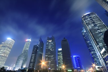 modern şehir gece arka shanghai 