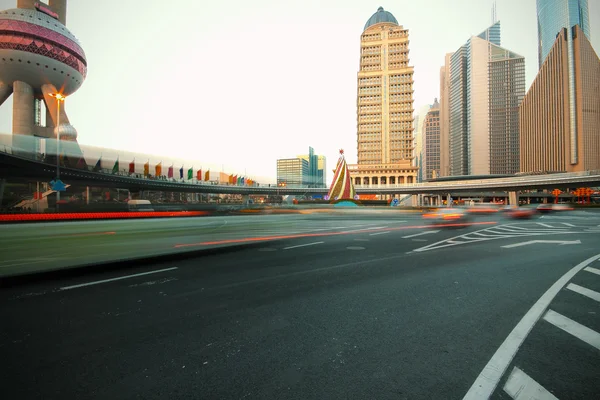 Shanghai lujiazui highway of traffic — Stock Photo, Image