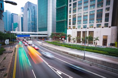 Hong kong şehir trafiğinin geceleri