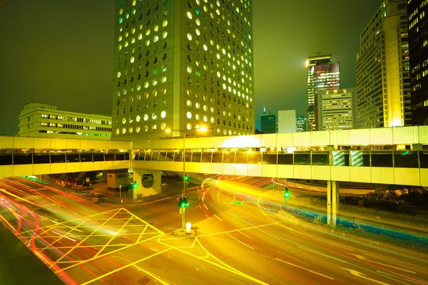 Straßenbeleuchtung Wege auf Straßenbild Gebäude Hintergründe in hongko — Stockfoto